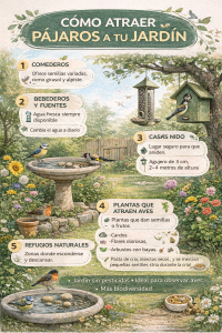 Artículos para pájaros en el jardín