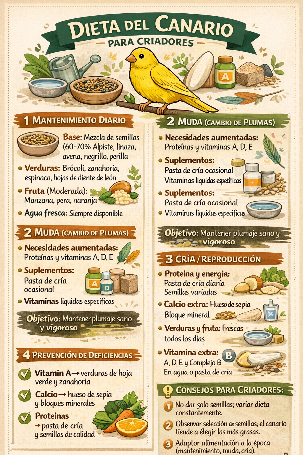 dieta del canario