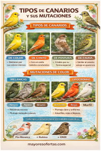 Mutaciones y colores de Canarios