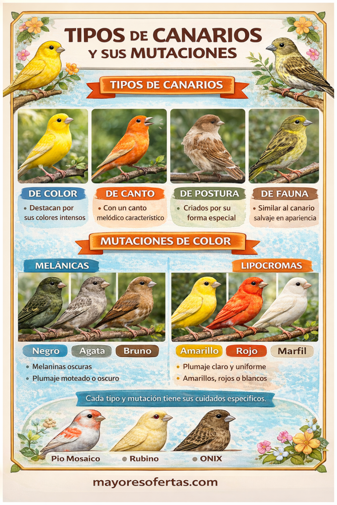 Mutaciones y colores de Canarios