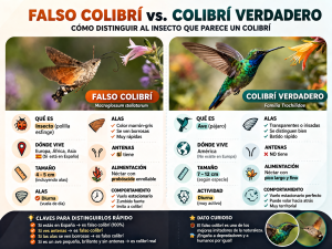 Falso Colibrí y Colibrí Verdadero