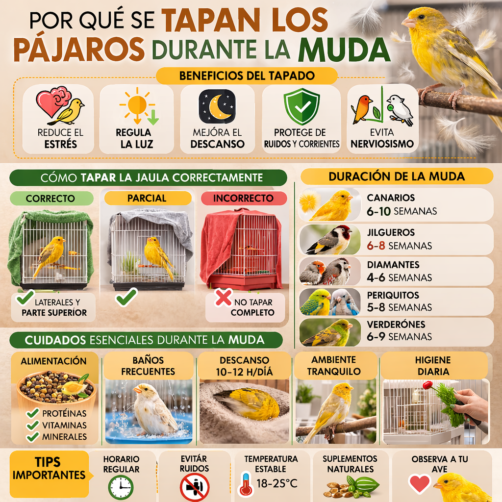 los pájaros durante la muda